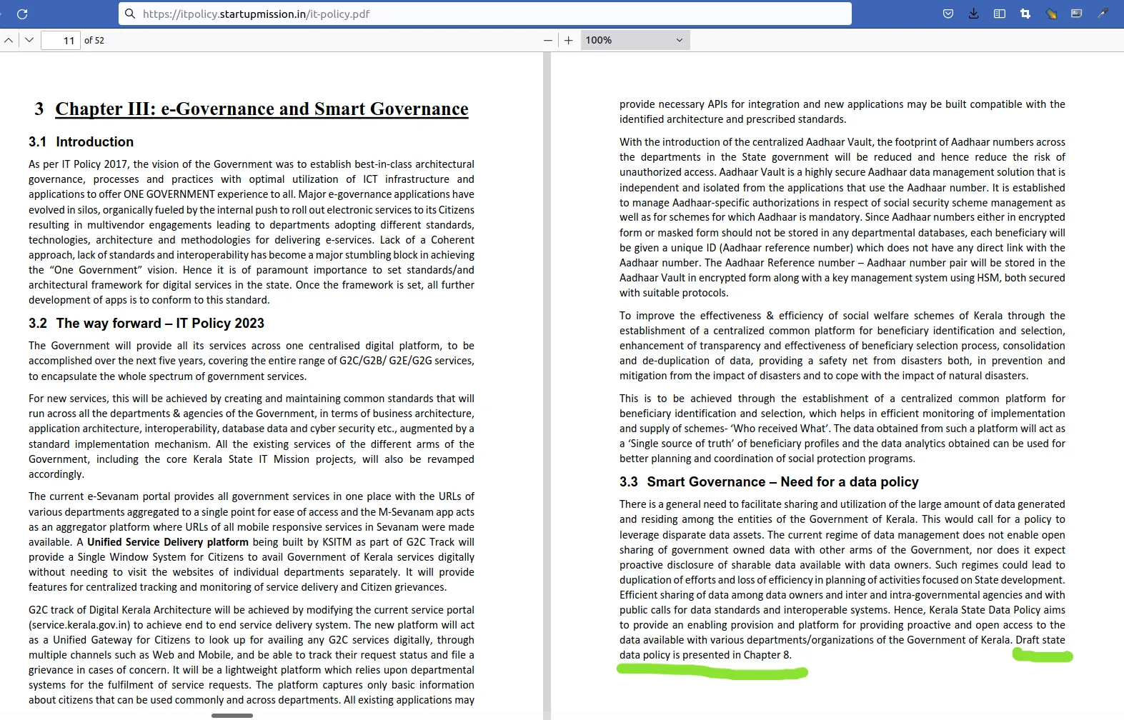 Draft IT Policy Reference to Open Data Policy